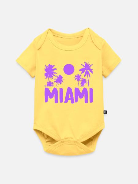 miami - Baby Premium Kurzarmbody - Pastellgelb