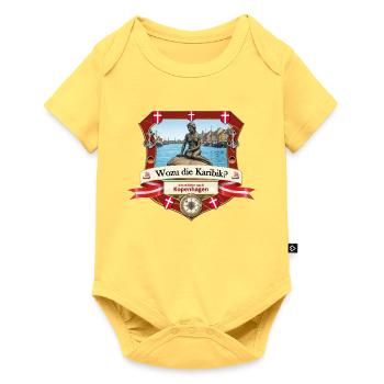 Wozu Karibik? Ich will nach Kopenhagen! - Baby Premium Kurzarmbody - Pastellgelb - Vorne