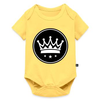 Symbole de la couronne - Body à manches courtes Premium Bébé - jaune pastel - Devant