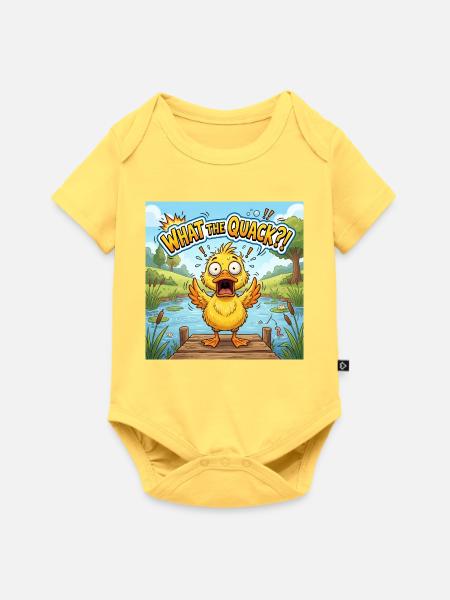What the Quack!? - Baby Premium Kurzarmbody - Pastellgelb
