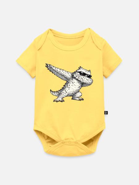 Dabbing Schneeeule - Baby Premium Kurzarmbody - Pastellgelb