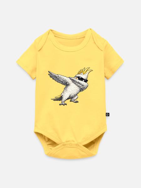 Dabbing Nymphensittich - Baby Premium Kurzarmbody - Pastellgelb