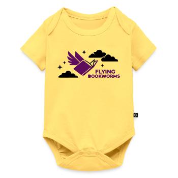 Lecture de l’oiseau volant - Body à manches courtes Premium Bébé - jaune pastel - Devant