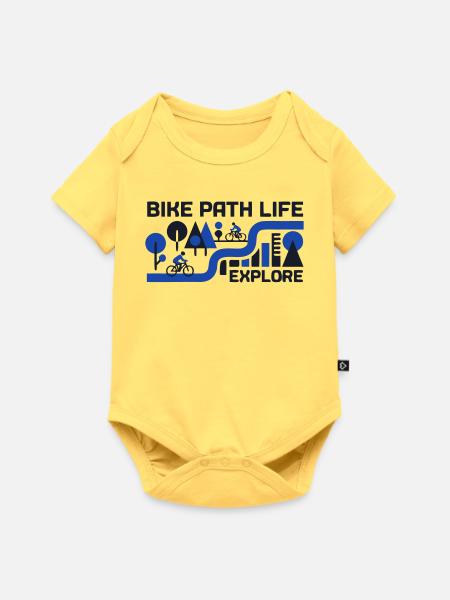 Epische Bike Path Radtour Landschaft - Baby Premium Kurzarmbody - Pastellgelb