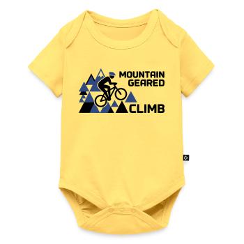 Escalade de VTT en montagne Dicton. - Body à manches courtes Premium Bébé - jaune pastel - Devant