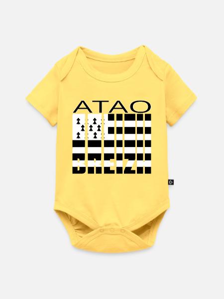 Atao Breizh - Baby Premium Kurzarmbody - Pastellgelb