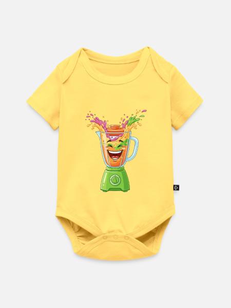 Fröhlicher Obst-Mixer Splash - Baby Premium Kurzarmbody - Pastellgelb