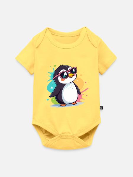 Pinguin Cool Pop Roseglasses - Baby Premium Kurzarmbody - Pastellgelb