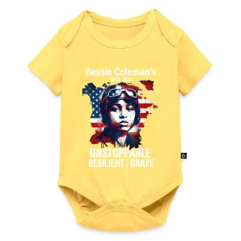 Bessie Coleman Courageous aviation pioneer - Baby Premium short-sleeve bodysuit - sky yellow - Front