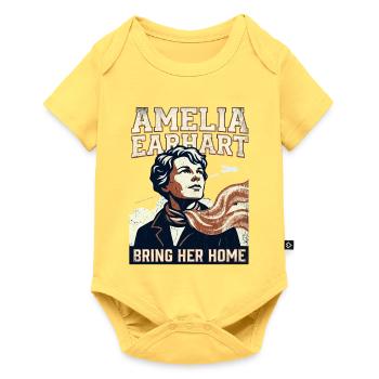 Amelia Earhart – Bring Her Home - Baby Premium short-sleeve bodysuit - sky yellow - Front