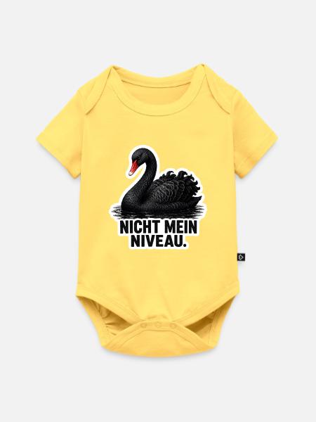 Nicht mein Niveau – schwarzer Schwan - Baby Premium Kurzarmbody - Pastellgelb