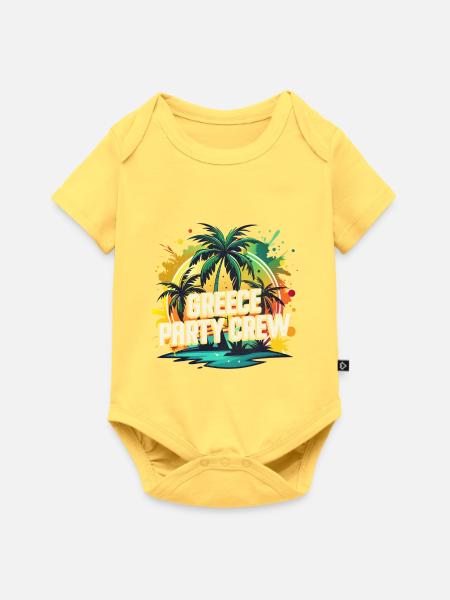 Greece Party Crew - Baby Premium Kurzarmbody - Pastellgelb