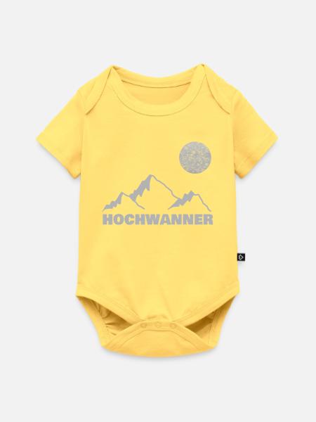 Hochwanner Bergsilhouette Mond - Baby Premium Kurzarmbody - Pastellgelb