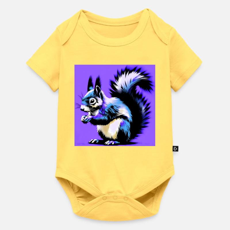écureuil - Body à manches courtes Premium Bébé - jaune pastel