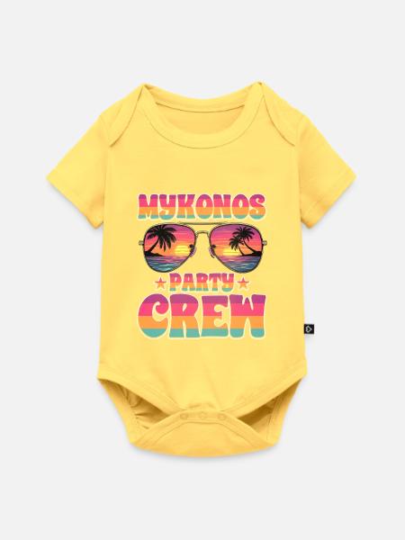 Mykonos Party Crew - Baby Premium Kurzarmbody - Pastellgelb
