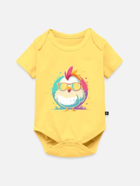 Auffällige Mädchen-Pastell-Sonnenbrille - Baby Premium Kurzarmbody - Pastellgelb