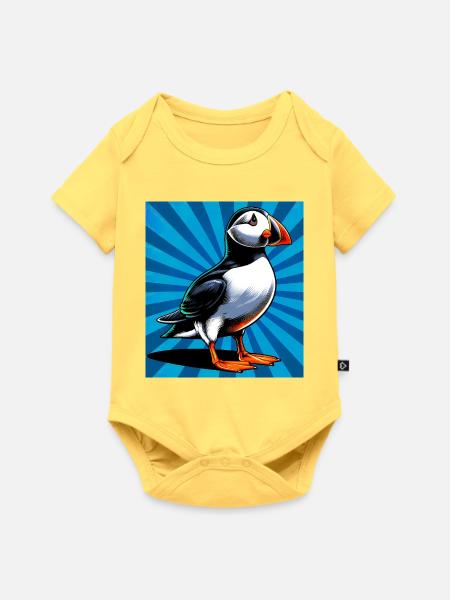 Papageitaucher - Baby Premium Kurzarmbody - Pastellgelb