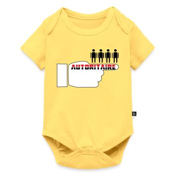 Poing Autoritaire  - Body à manches courtes Premium Bébé - jaune pastel - Devant