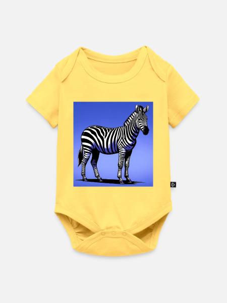 Zebra - Baby Premium Kurzarmbody - Pastellgelb