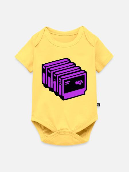 Retro Spiele Kassette Nerd - Baby Premium Kurzarmbody - Pastellgelb