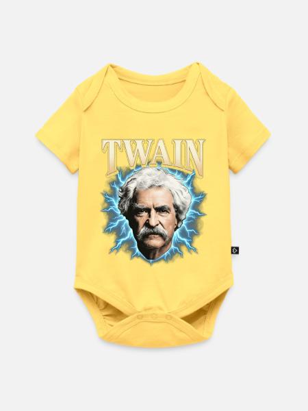 Mark Twain Donner - Baby Premium Kurzarmbody - Pastellgelb