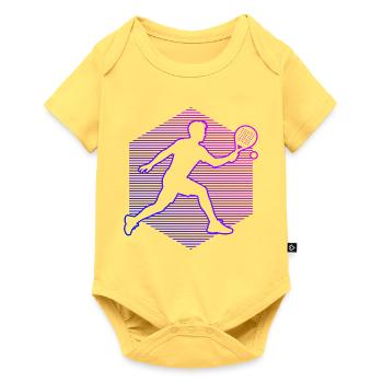 Idée cadeau pour les fans d’accessoires de padel avec club de padel - Body à manches courtes Premium Bébé - jaune pastel - Devant