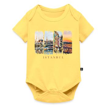 Istanbul Urlaub Travel – Türkei Bosporus & Kultur  - Baby Premium Kurzarmbody - Pastellgelb - Vorne