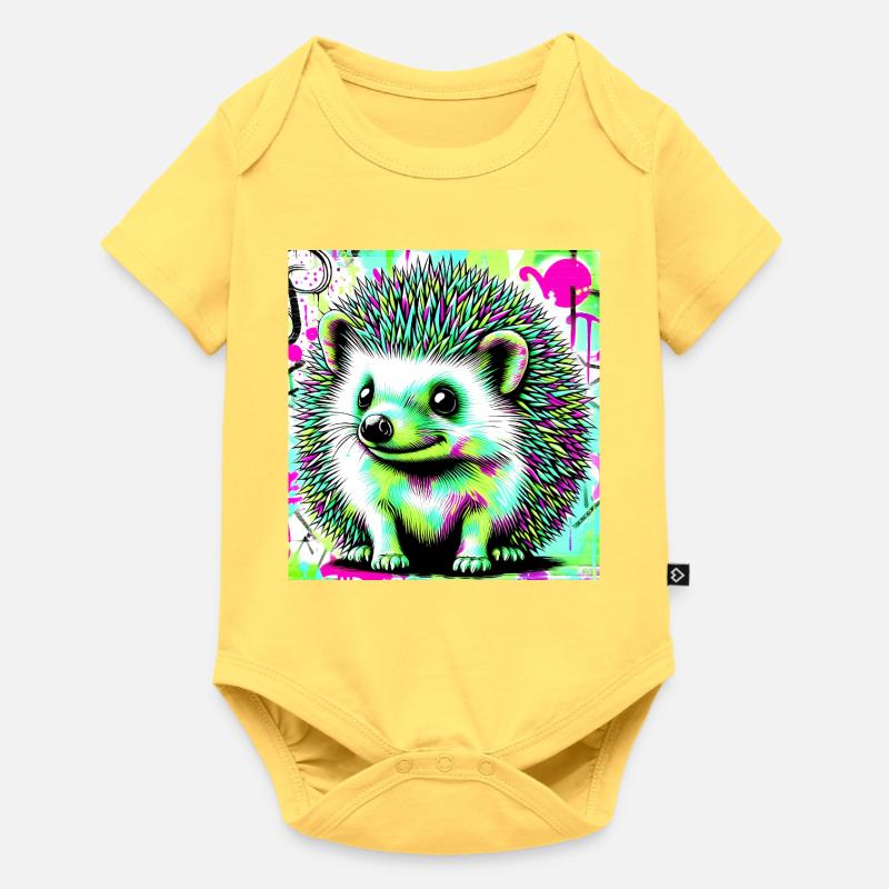 hérisson - Body à manches courtes Premium Bébé - jaune pastel