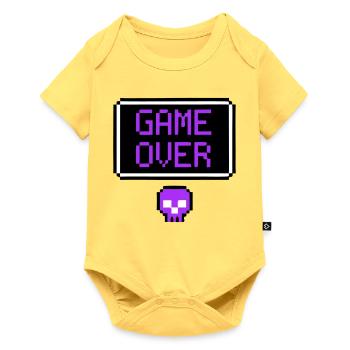 Game Over Pixel Art du Crâne - Body à manches courtes Premium Bébé - jaune pastel - Devant
