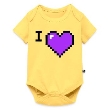 Texte provisoire de Cœur J’adore - Body à manches courtes Premium Bébé - jaune pastel - Devant