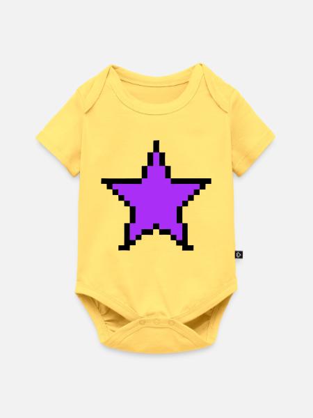 Pixel Stern 8-Bit Power Up - Baby Premium Kurzarmbody - Pastellgelb