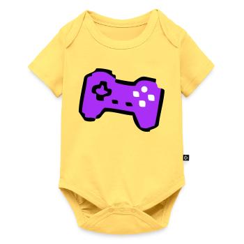  Schräger Retro Controller Gamer - Baby Premium Kurzarmbody - Pastellgelb - Vorne