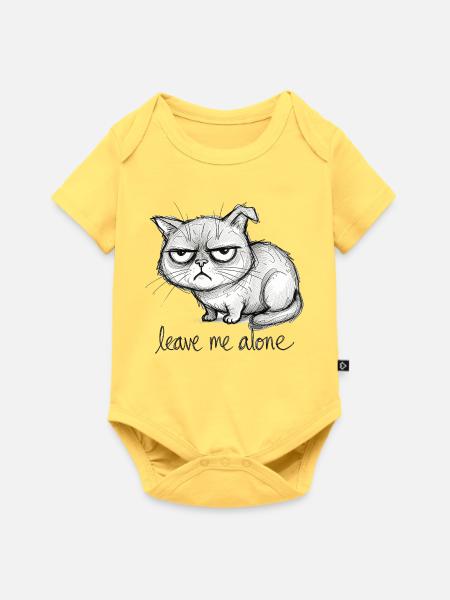 Kritzel Kater - Baby Premium Kurzarmbody - Pastellgelb