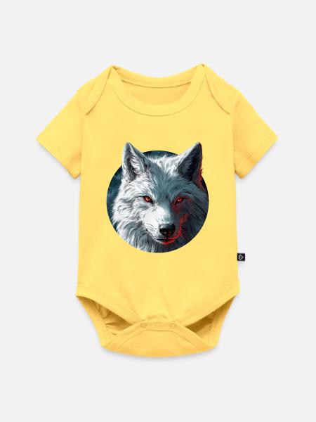 Wolf-Design - Baby Premium Kurzarmbody - Pastellgelb