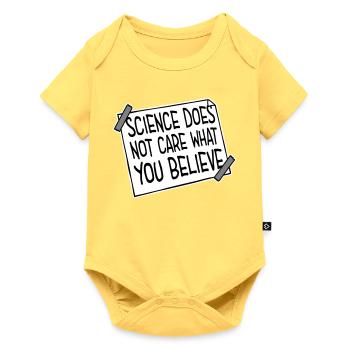 La science se moque de ce que vous croyez Logo des faits - Body à manches courtes Premium Bébé - jaune pastel - Devant
