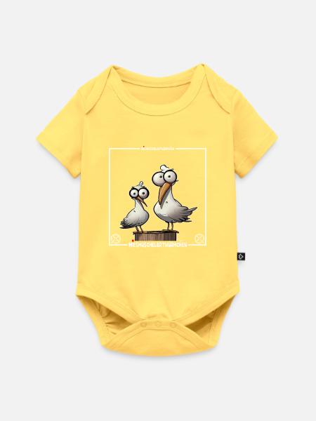 Team Möweduo - Baby Premium Kurzarmbody - Pastellgelb