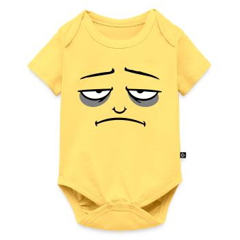 Mürrisches Trauriges Enttäuschtes Gesicht Lustig - Body à manches courtes Premium Bébé - jaune pastel - Devant