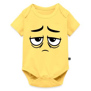Mürrisches Trauriges Enttäuschtes Gesicht Lustig - Body à manches courtes Premium Bébé - jaune pastel - Devant