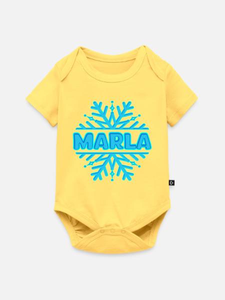 Vorname Marla - Baby Premium Kurzarmbody - Pastellgelb