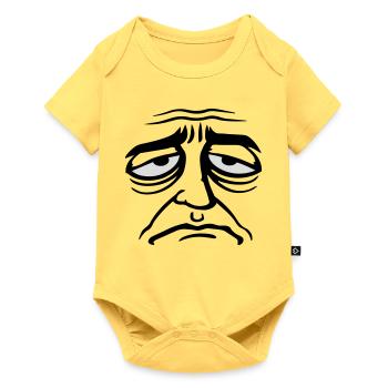 Mürrisches Trauriges Enttäuschtes Gesicht Lustig - Body à manches courtes Premium Bébé - jaune pastel - Devant