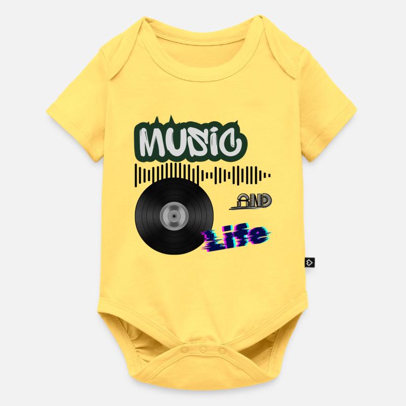 vinyle - Body à manches courtes Premium Bébé - jaune pastel