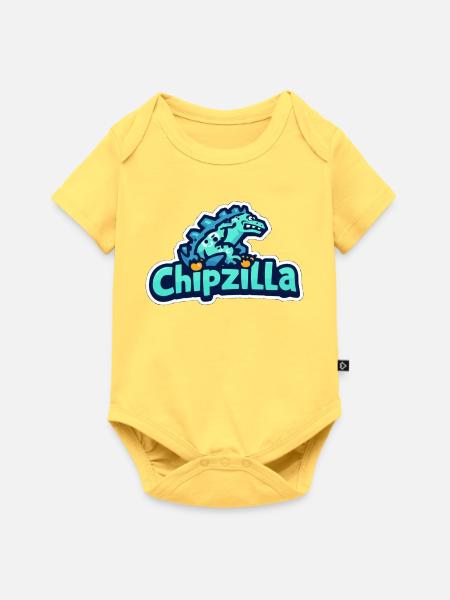 Chipzilla Dino Tee - Baby Premium Kurzarmbody - Pastellgelb