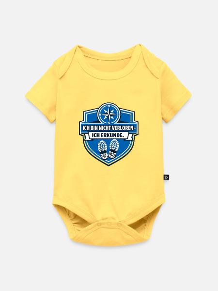 Ich mag halt Camping - Baby Premium Kurzarmbody - Pastellgelb