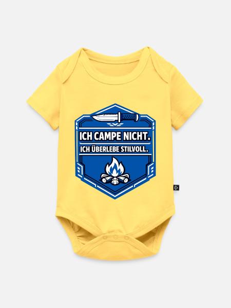 Ich mag halt Camping - Baby Premium Kurzarmbody - Pastellgelb