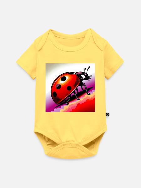 Marienkäfer - Baby Premium Kurzarmbody - Pastellgelb