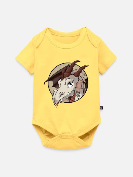 Niedlicher Drache - Baby Premium Kurzarmbody - Pastellgelb