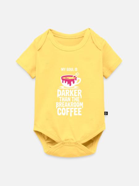 Dunkler als Kaffee im Pausenraum - Baby Premium Kurzarmbody - Pastellgelb