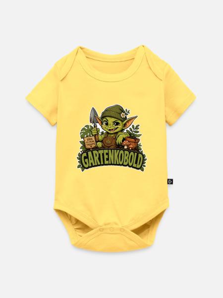 Gartenkobold - Baby Premium Kurzarmbody - Pastellgelb