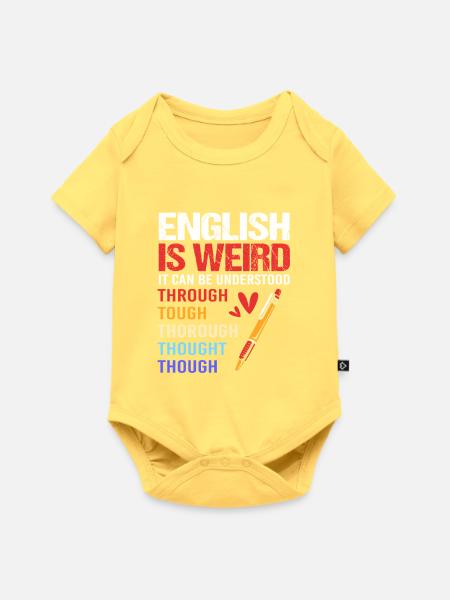 Grammatik - Baby Premium Kurzarmbody - Pastellgelb