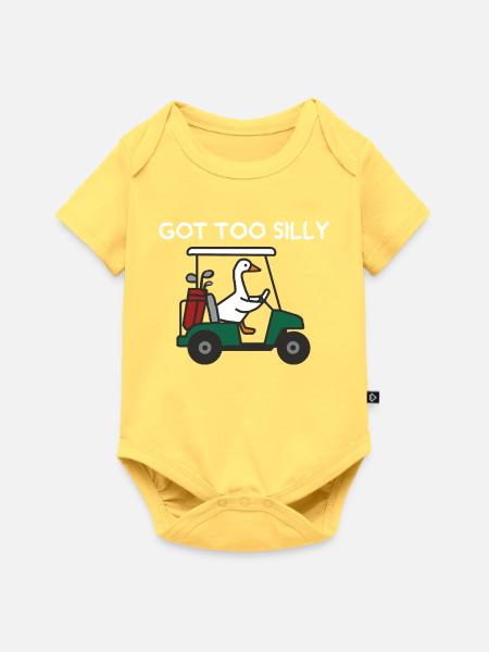 Zu dumm geworden, Golfgans - Baby Premium Kurzarmbody - Pastellgelb
